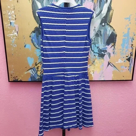 Cache Blue Dress with White Stripes Size Small - Picture 2 of 5